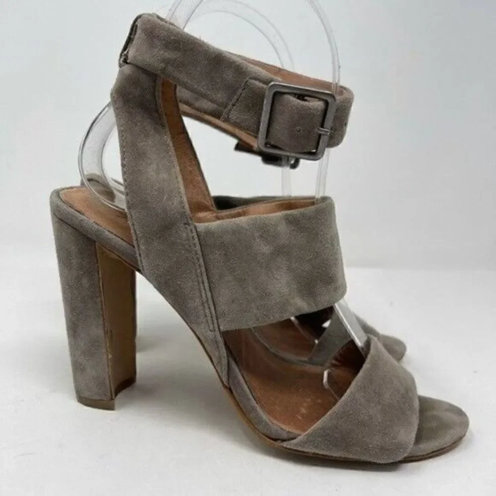 Madewell The Octavia Sandal brown suede heels US6 BoxE